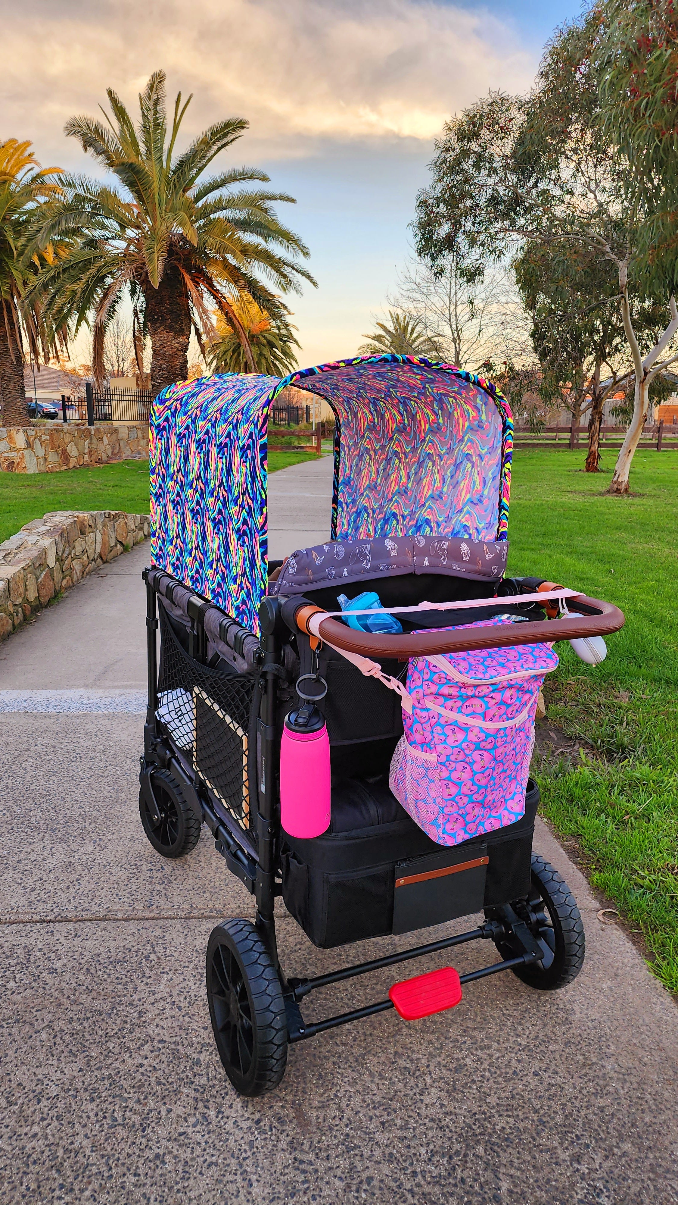 Space Axolotl, UV50 Canopy, Made to Order Canopy for Wonderfold, rainbow baby cheapest Wagon